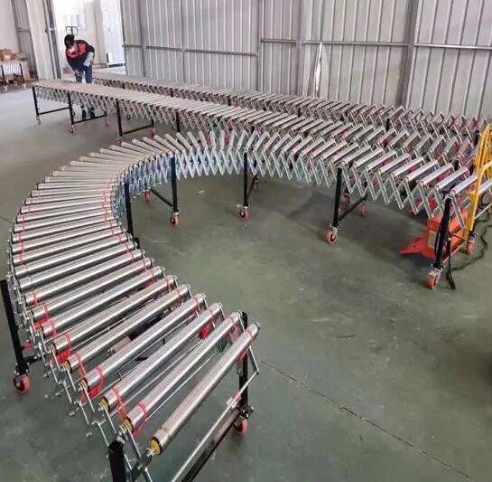 可伸缩滚筒传输设备Flexible retractable roller conveyor